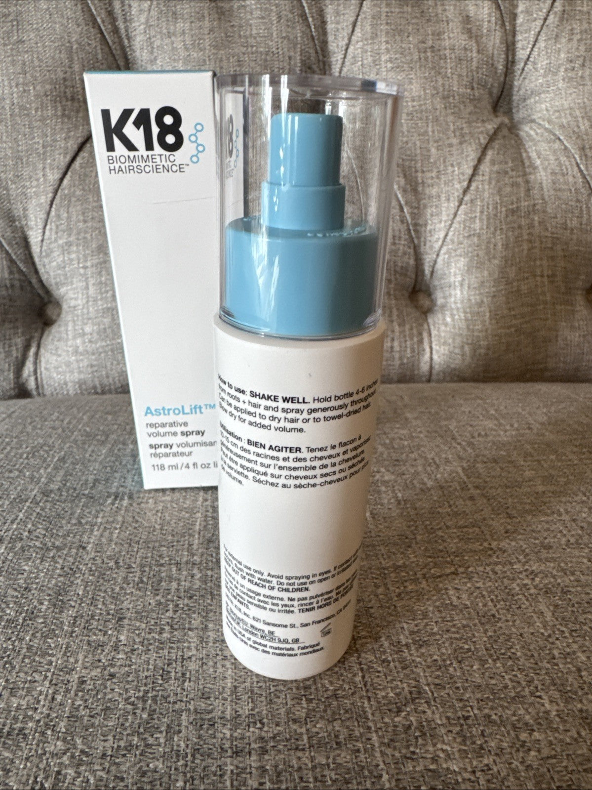 K18 Biomimetic Hair Science Volume Spray - Lightweight Reparative Hair Mist 4oz