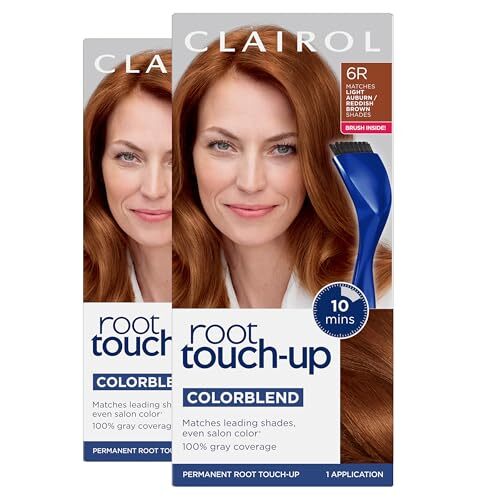 Clairol 6R Light Auburn Permanent Root Touch-Up Kit - Gray Coverage 2 Count