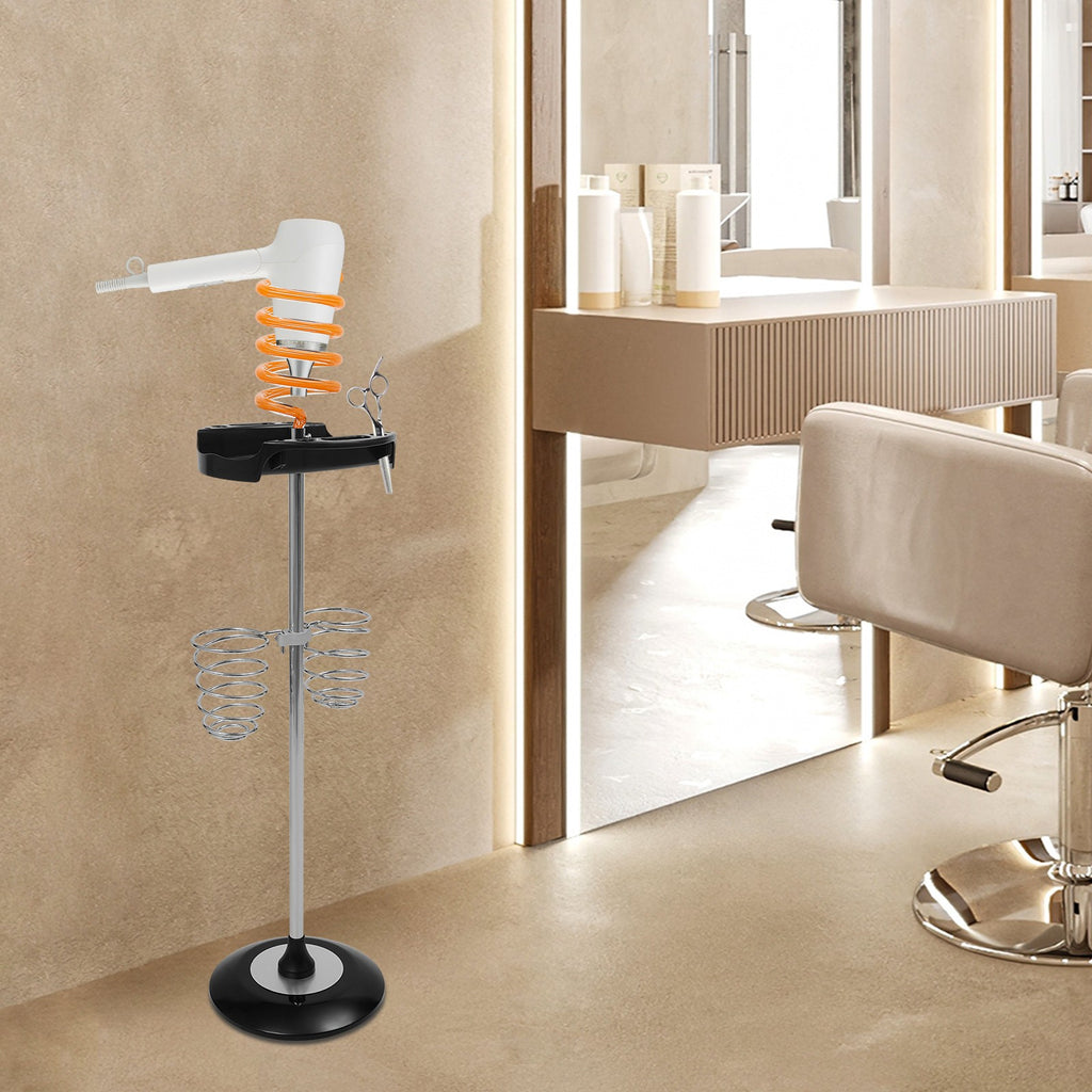 Hair Dryer Stand with Tray and Spiral Holder – Stylish Organizer for Styling Tools