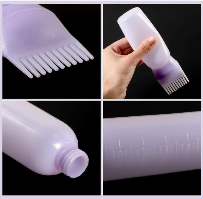 Root Comb Applicator Bottle Set 6oz - Hair Dye & Oil Dispenser with Graduated Scale - 3 Pack