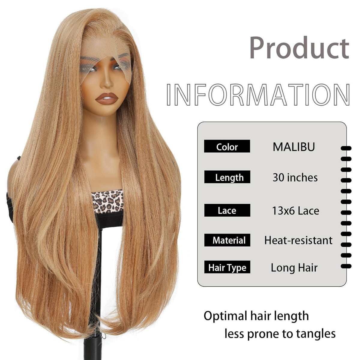 Long 30-Inch Honey Blonde Balayage Lace Front Wig with Pre-Layered Style