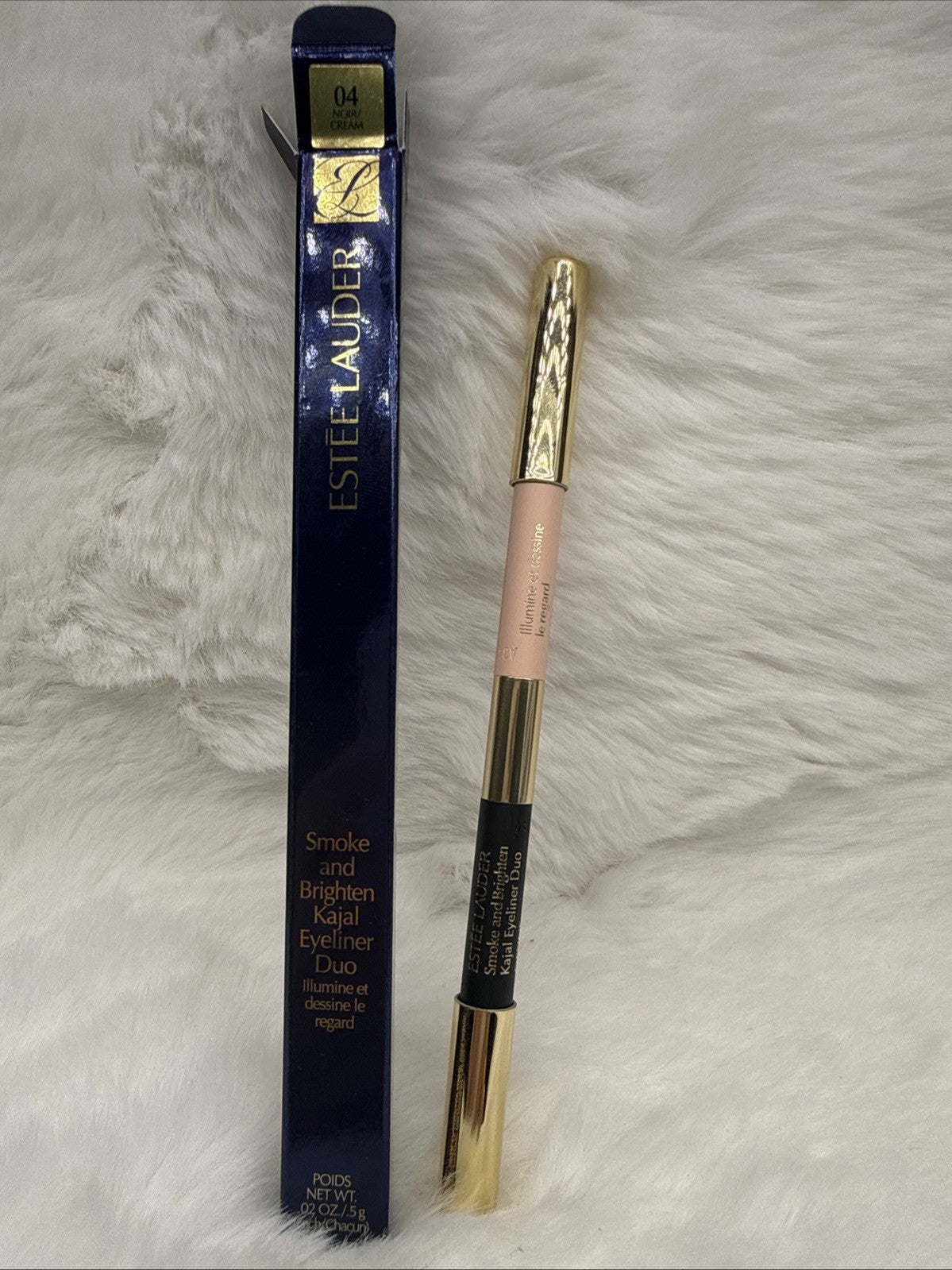 Estee Lauder Smoke & Brighten Kajal Eyeliner Duo No. 04 Black Cream NIB