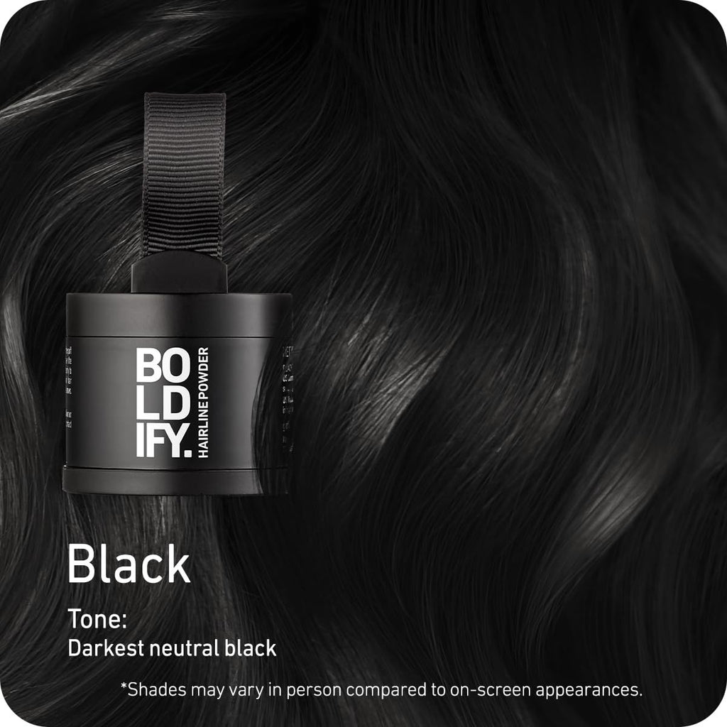 Water-Resistant Hairline Powder Root Touch Up - Black, 24-Hour Concealer