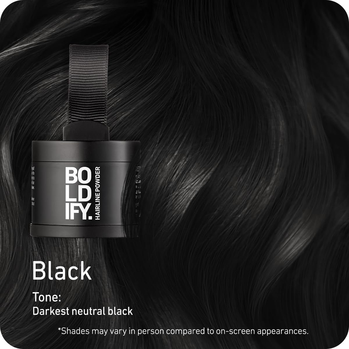 Water-Resistant Hairline Powder Root Touch Up - Black, 24-Hour Concealer