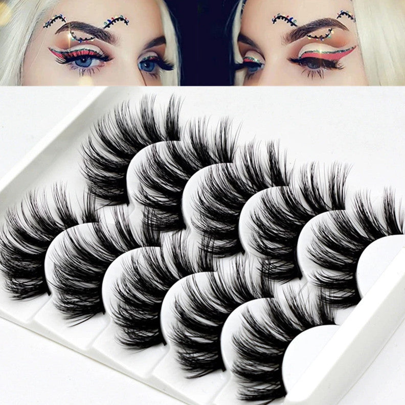 10 Pairs Mink Wispy Cross Long False Eyelashes - Soft & Thick Makeup
