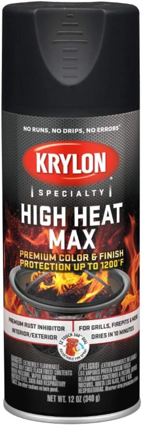 High Heat Max Black Gloss Spray - 12 oz Heat and Rust Resistant Coating