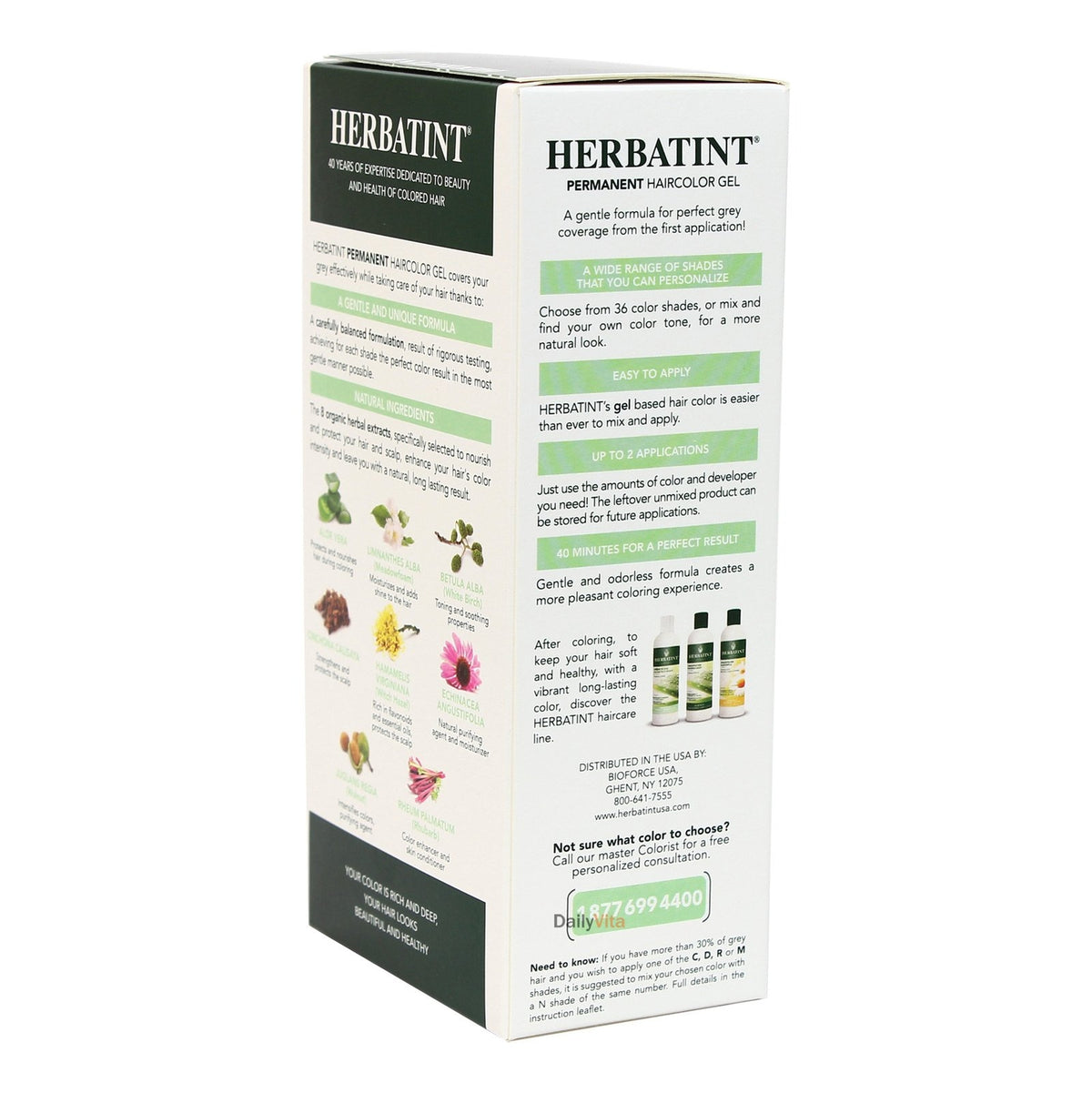 Herbatint Herbal Permanent Hair Color Gel - Natural & Gentle 4.56oz (2 Pack)