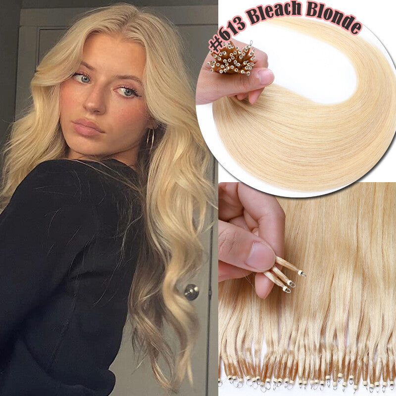 150g Thick Nano Ring Human Hair Extensions with Micro Beads for Ombre Styles