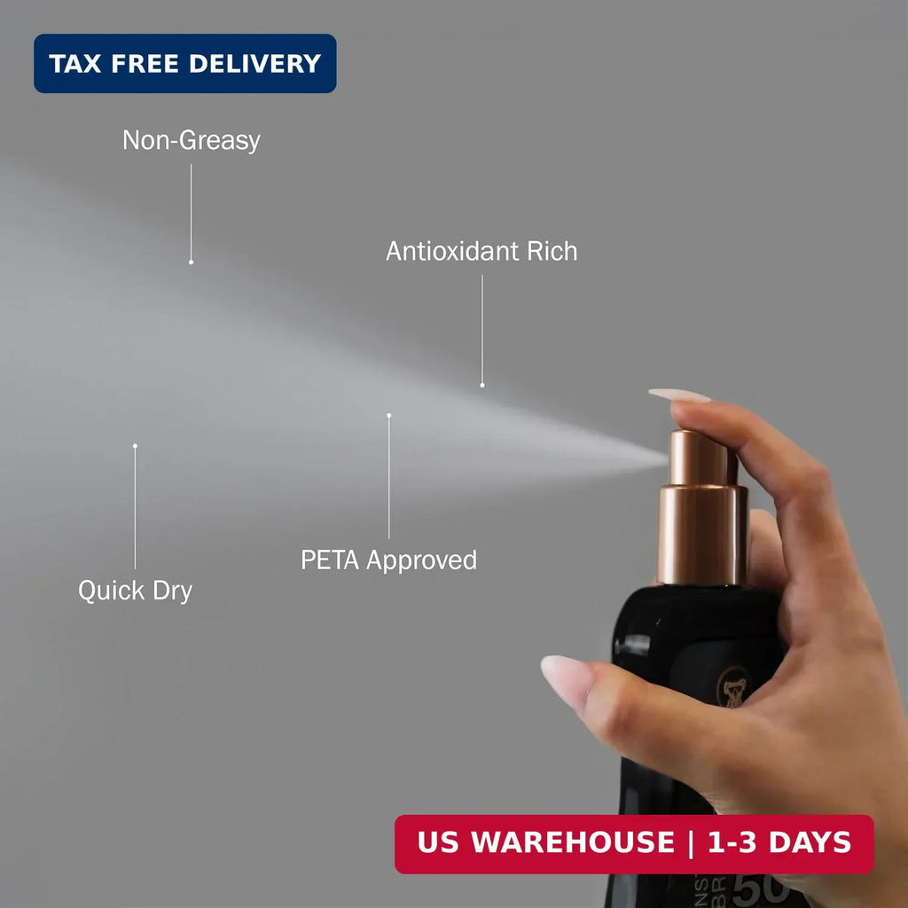 SPF 50 Sunscreen Spray Gel with Instant Bronzer - Water Resistant Moisturizing Sun Protection 8oz