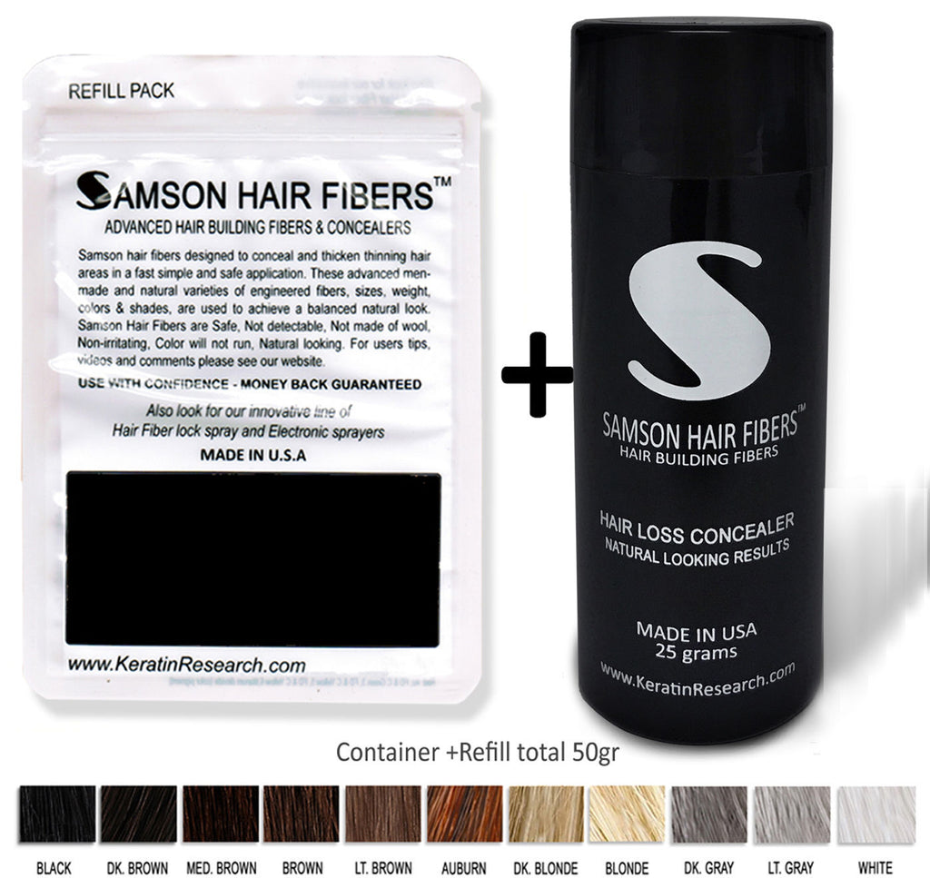 Hair Loss Concealer Fibers for Dark Blonde Hair 50g - Natural Look