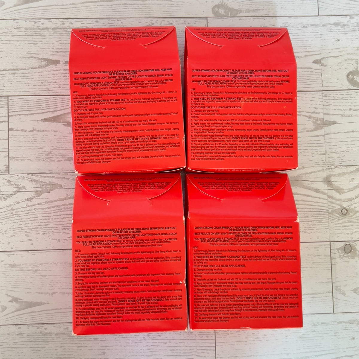 4-Pack Red Hair Color Powder Concentrate - Zero Waste Hair Dye Kit