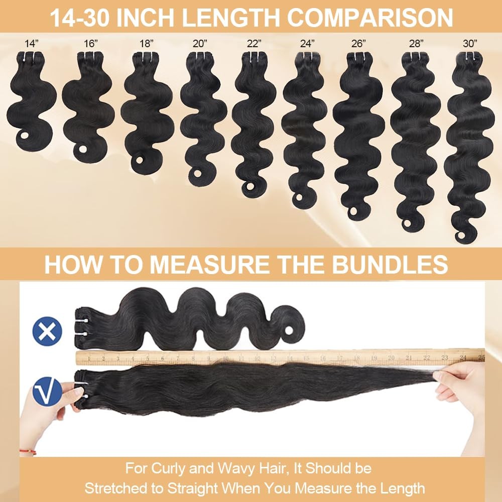 17A Raw Indian Virgin Human Hair Bundles - 16 Inch Body Wave