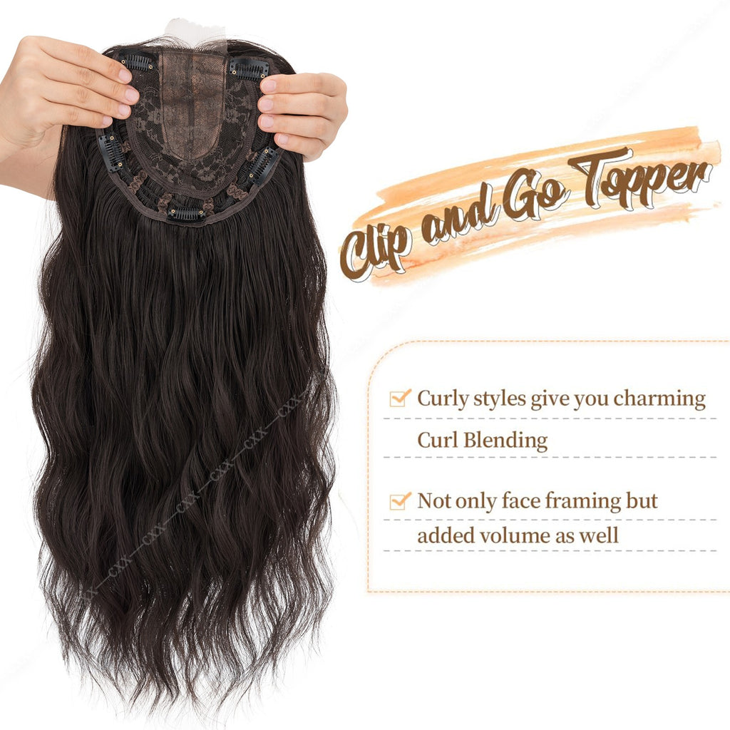 Women Clip-In Hairpiece Human Hair Toupee for Natural Look - 6.5x6.5in