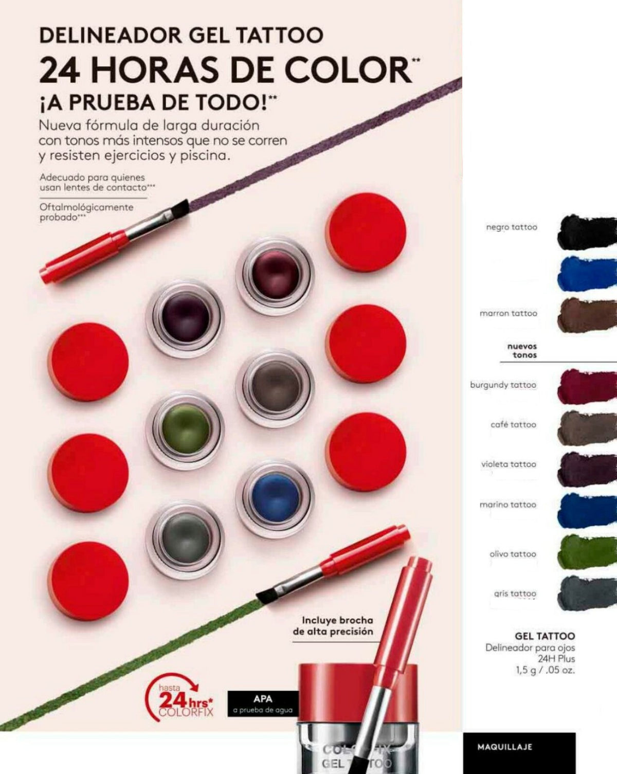 Esika Colorfix Gel Tattoo 24 Hr Waterproof Eyeliner - Black