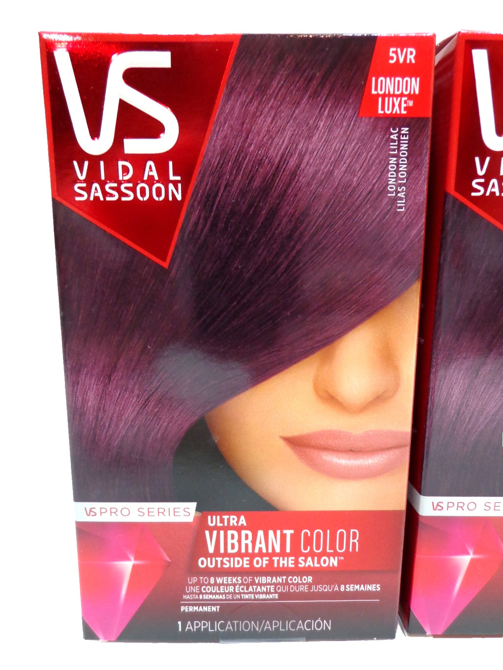 Vidal Sassoon Hair Color 5VR London Lilac Pack of 4 - Temporary Hair Dye