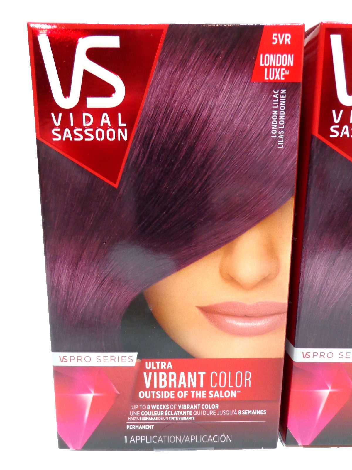 Vidal Sassoon Hair Color 5VR London Lilac Pack of 4 - Temporary Hair Dye