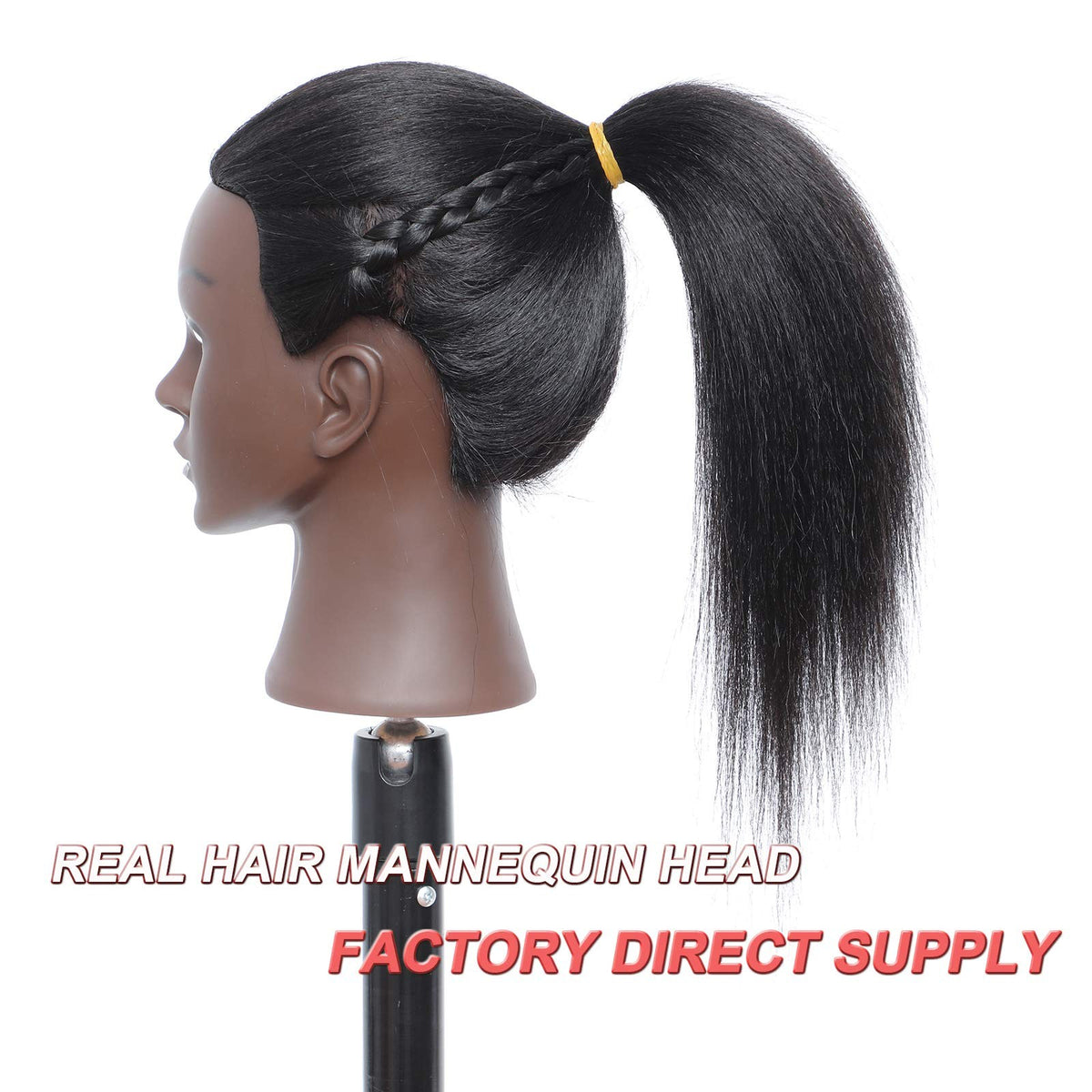16-Inch Human Hair Mannequin Head for Hair Styling Practice & Cosmetology