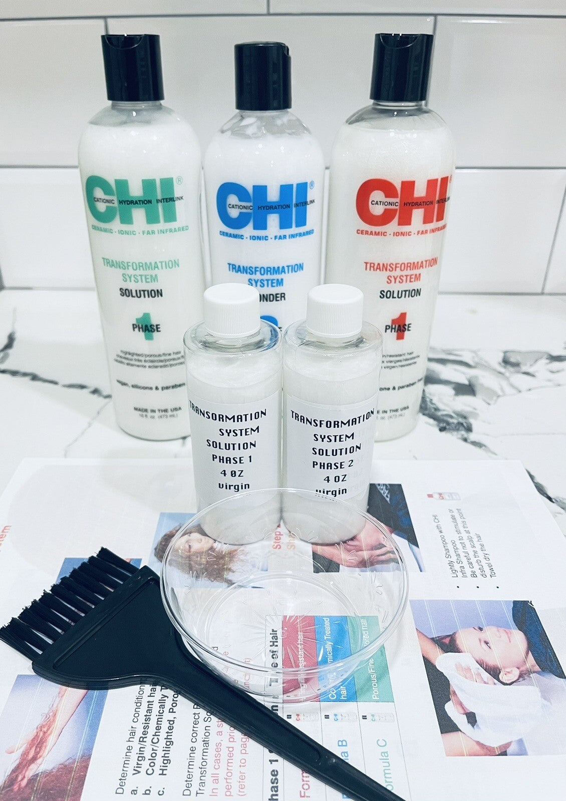 Chi Hair Transformation System Kit - Phases 1 & 2, 4 oz, Includes Accessories