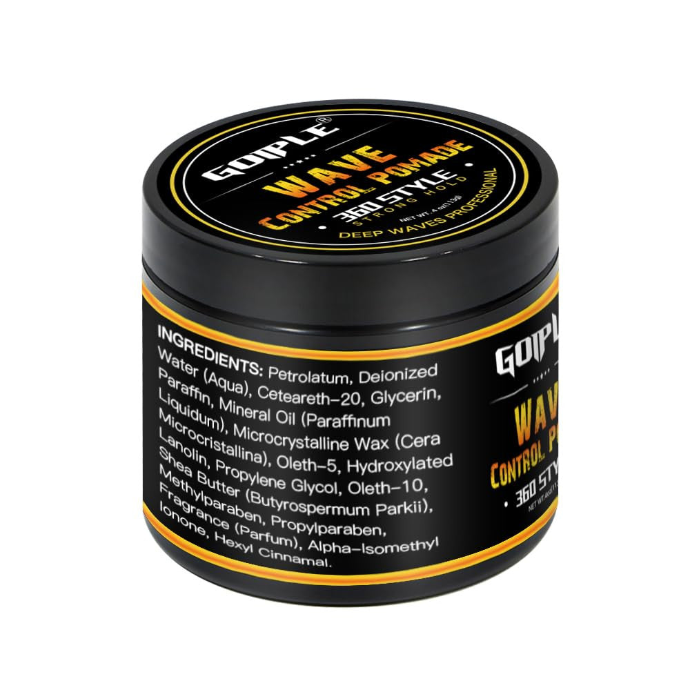 Men's Natural Wave Pomade for Strong Hold & Easy Wash - Hair Styling Cream
