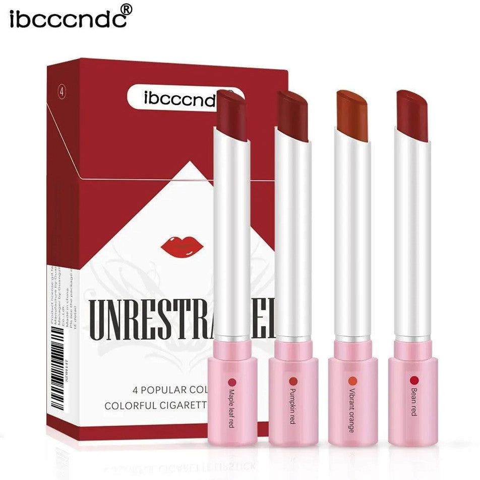 4PCS Matte Lipstick Set Long Lasting Waterproof Red Lip Makeup Kit