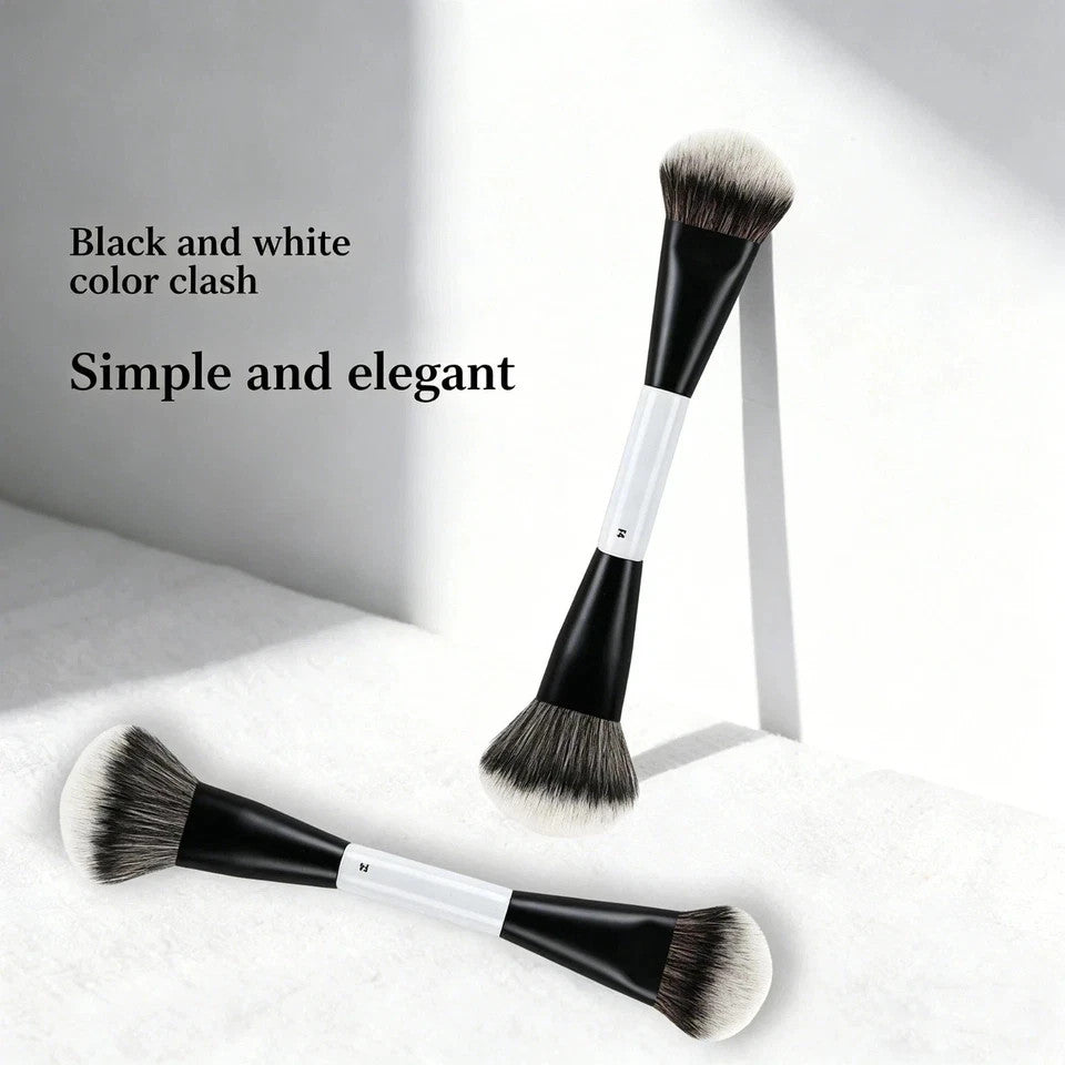 Dual-Ended Foundation & Face Makeup Brush for Cosmetics Application