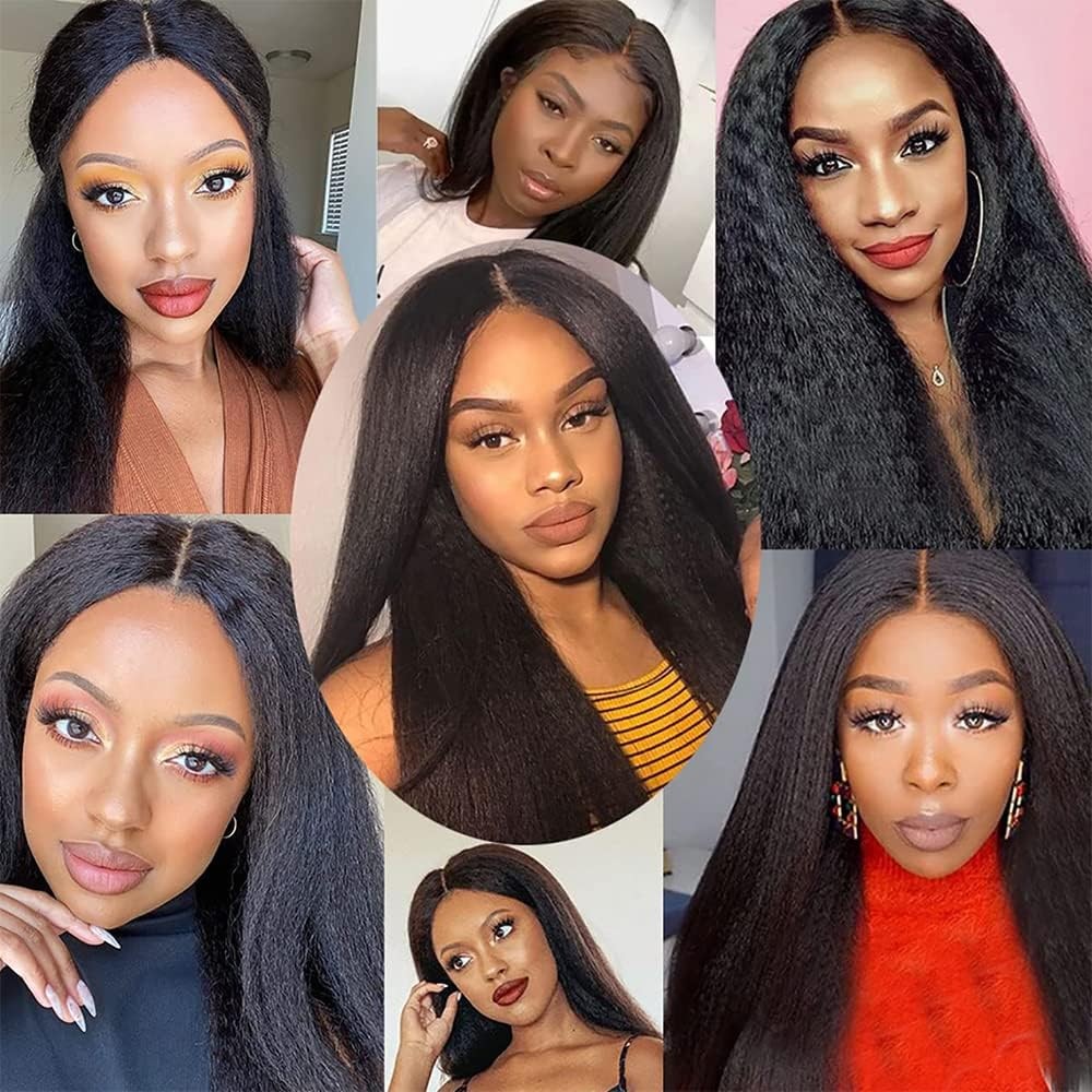 Brazilian Virgin Human Hair Bundles 26 28 30 Inch Yaki Wave Textures
