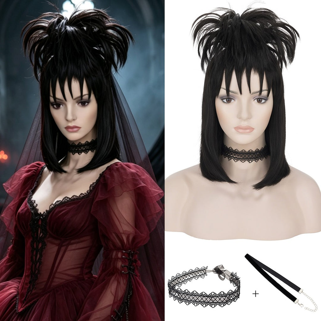 Women's Short Orange Wavy Cosplay Wig with Accessories - Halloween Costume