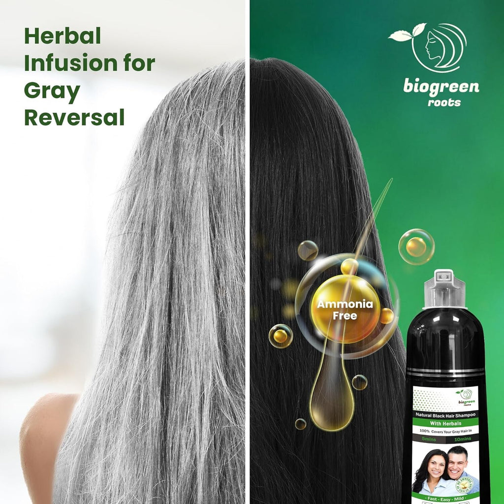 Herbal Ammonia & Paraben-Free Hair Color Shampoo - Salon-Quality Results