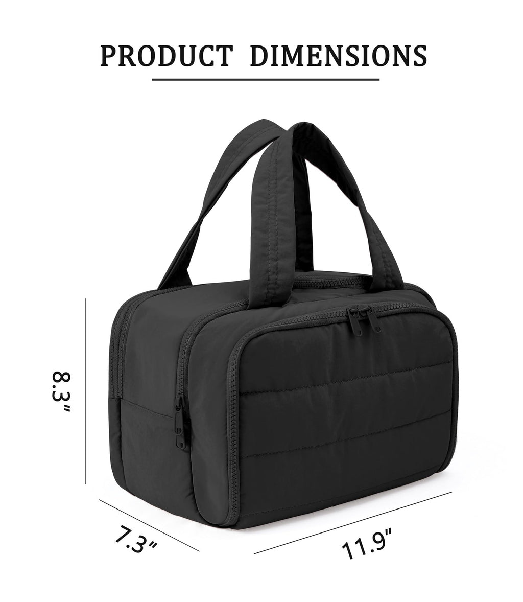 Travel Toiletry Bag for Women, Large Black Cosmetic Makeup Bag