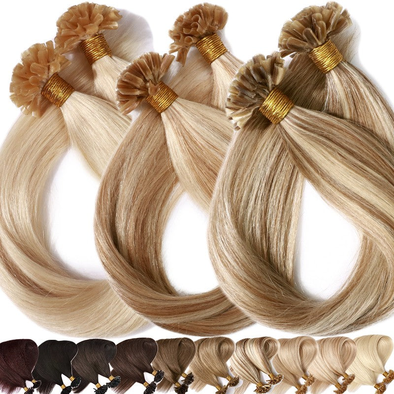 Pre-Bonded Human Hair Extensions U Tip Keratin Hair Extensions - Multiple Lengths & Colors