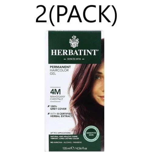 Herbatint 4M Mahogany Chestnut Hair Color Gel 2-Pack Natural Permanent Hair Dye