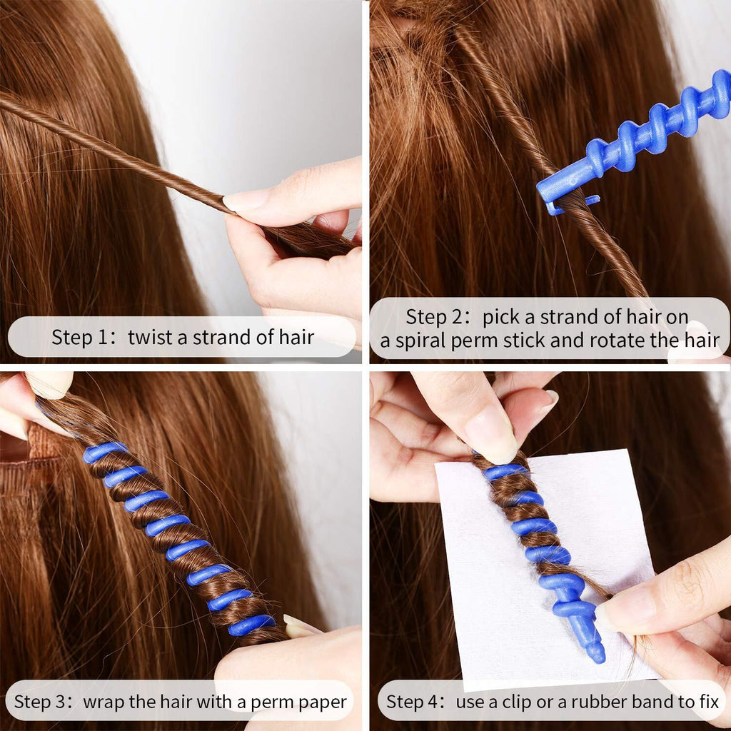 Spiral Hair Perm Rods Set – 100 Durable Plastic Curling Rods for Salon & Home Use