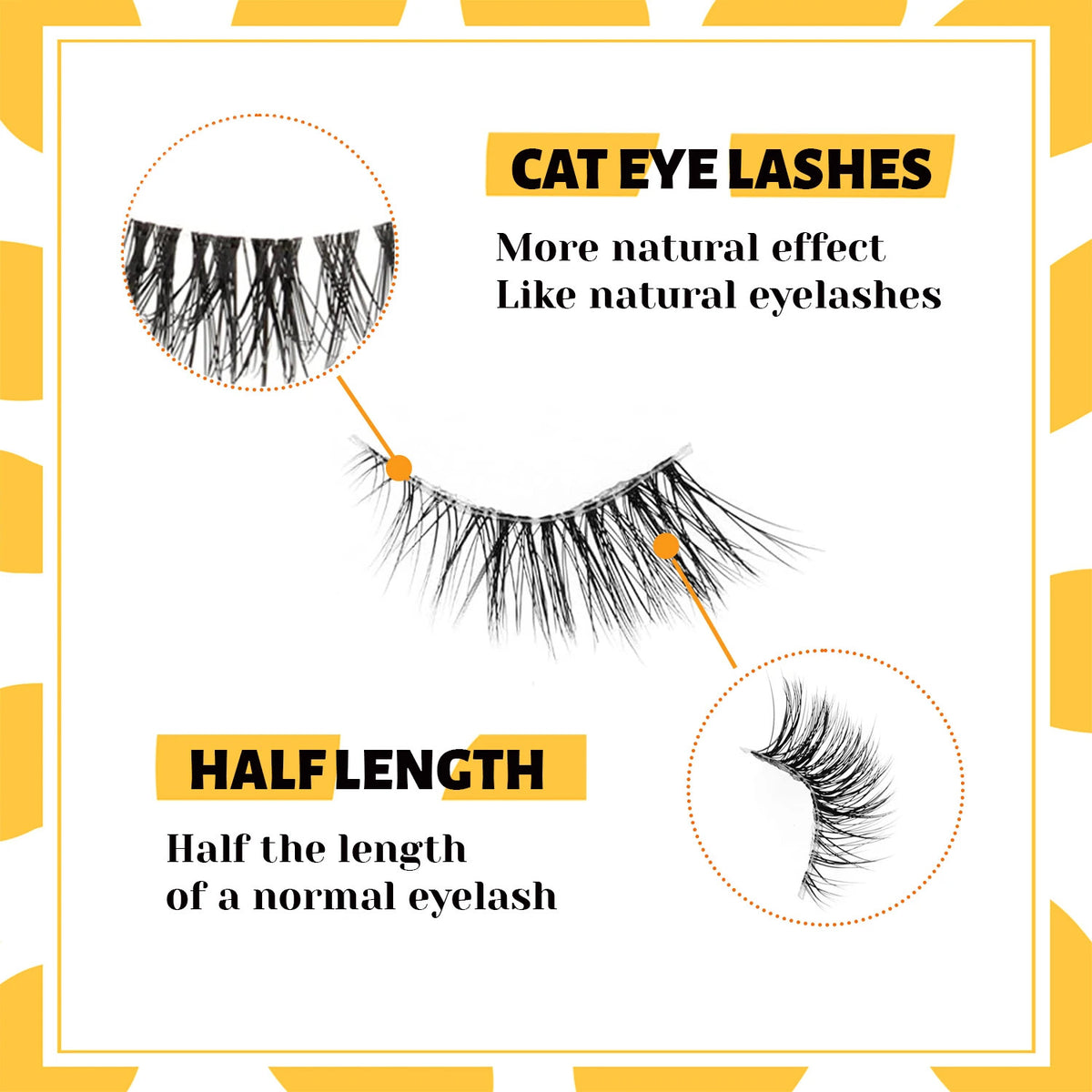 10 Pairs Natural Wispy Half Eyelash Extensions for Cat Eye Look