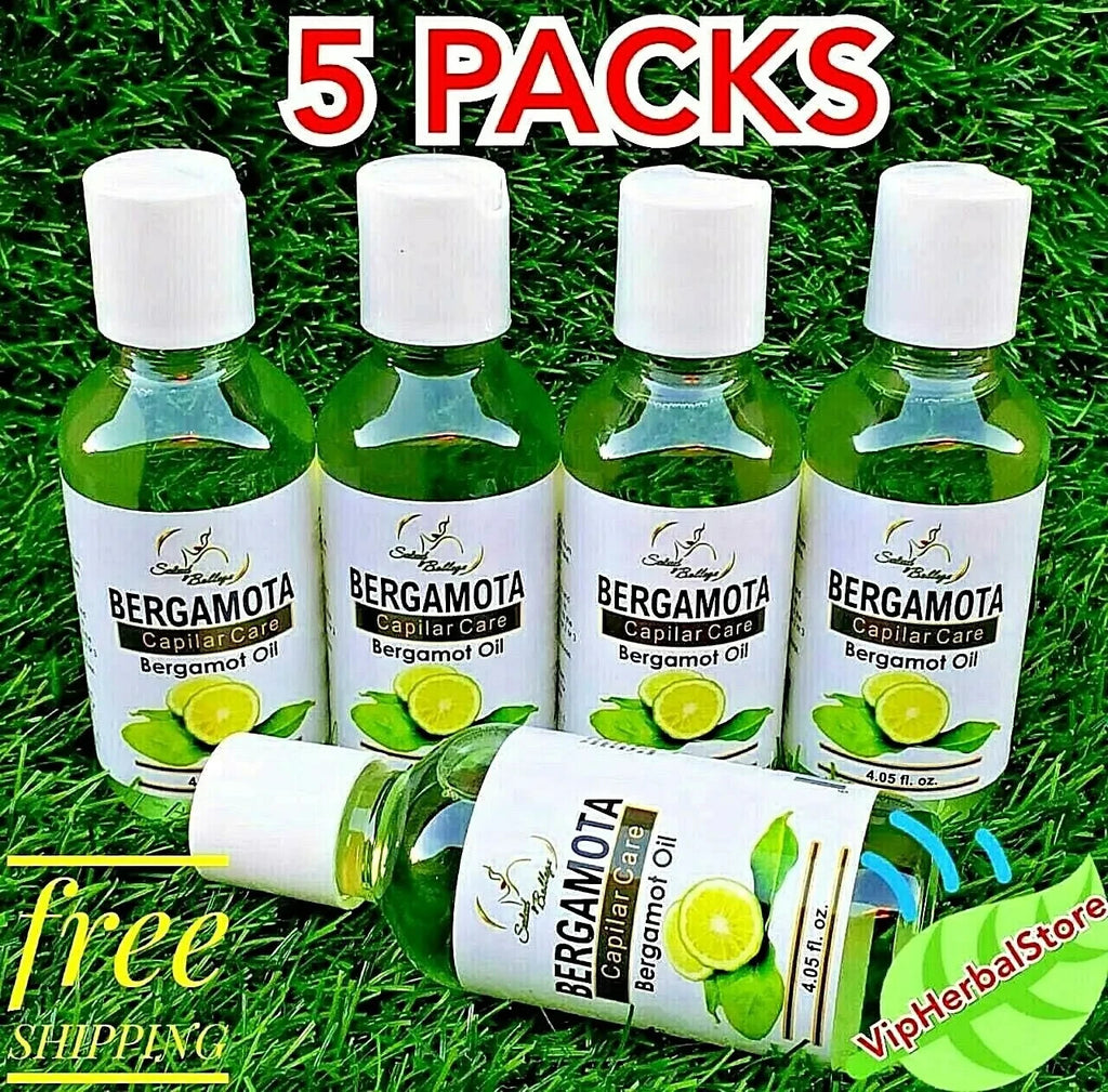 Natural Bergamot Hair Oil Set - 5 Pack 4.5 oz Pure Essential Oil for Hair Treatment