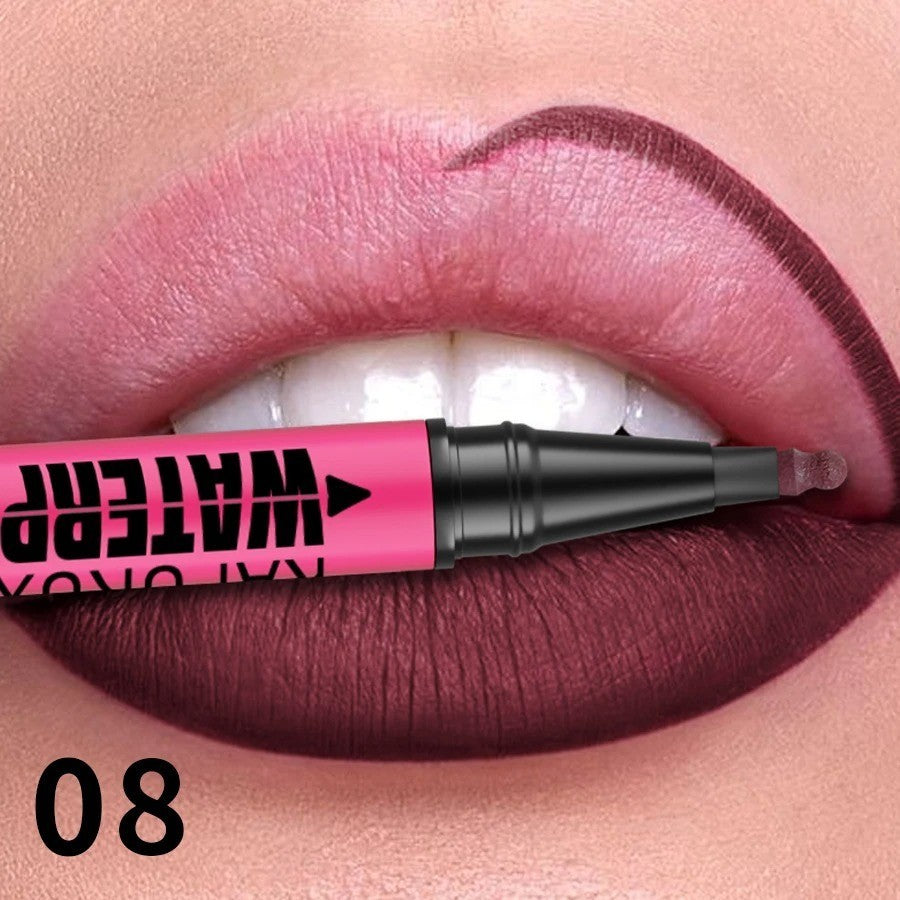 12 Color Liquid Matte Lip Liner Pencil Waterproof & Plumping Lip Makeup