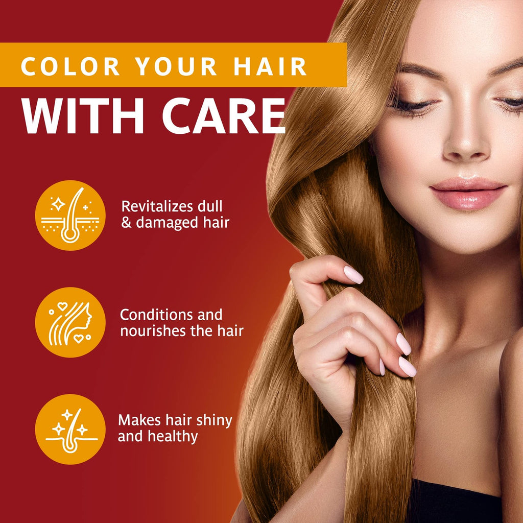 Vegan Blonde Henna Hair Coloring Cream 2.37oz - Cruelty-Free & Safe for Color-Treated Hair