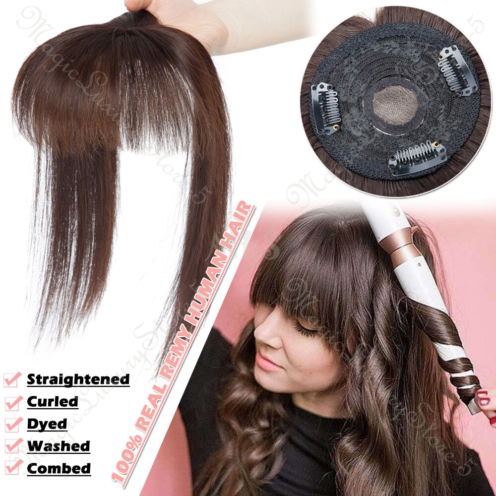 Remy Human Hair Clip-In Hair Topper with Silk or Mono Base - Natural & Dark Colors