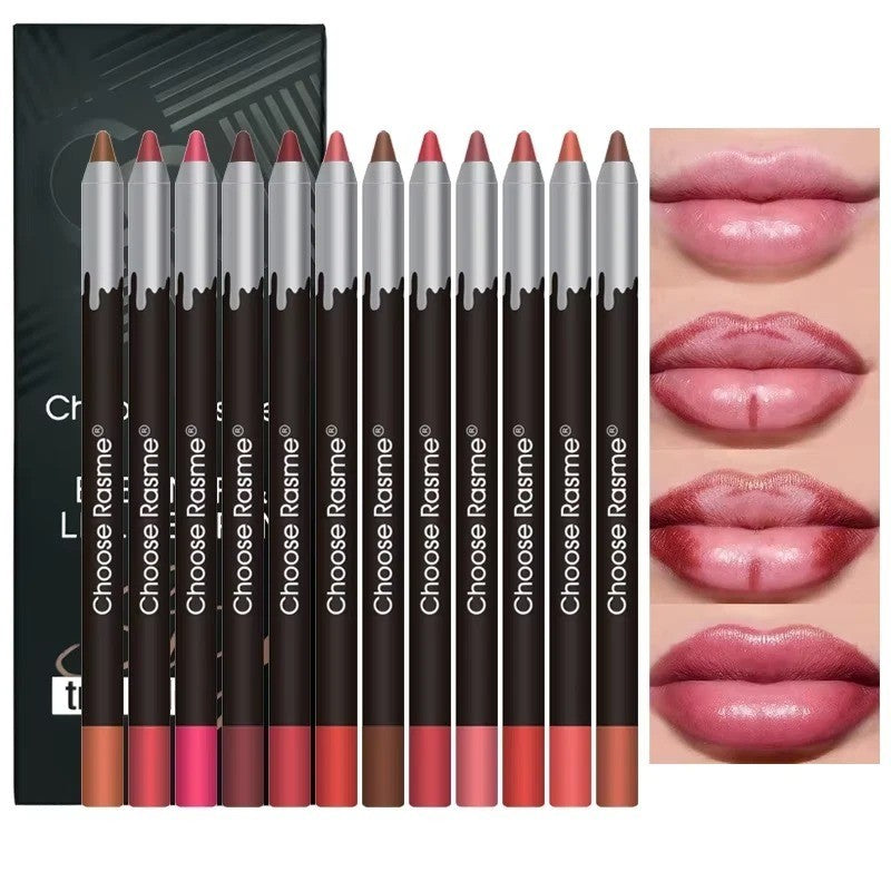 12 Color Matte Lip Liner Set Waterproof Long Lasting Lipstick Pencils