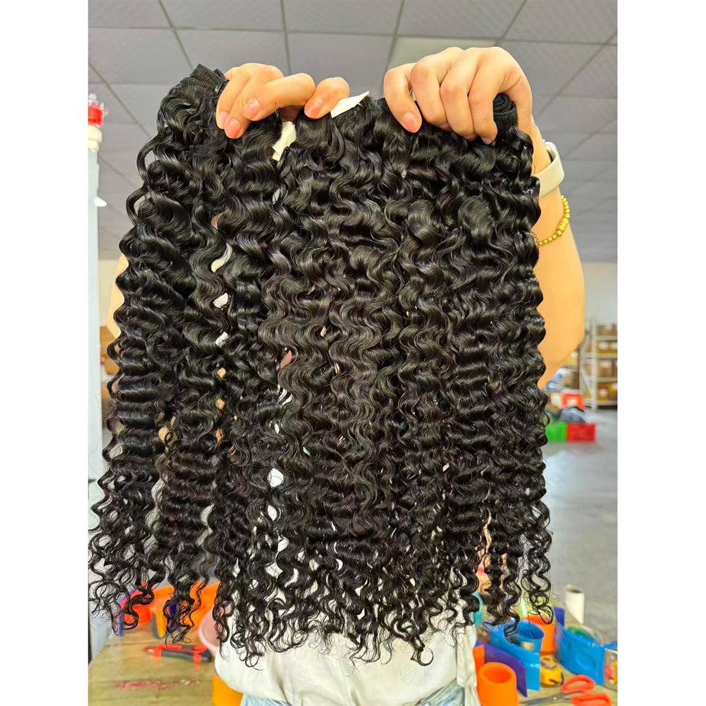 Burmese Curly Human Hair Bundles - Natural Color & Full Thick Texture