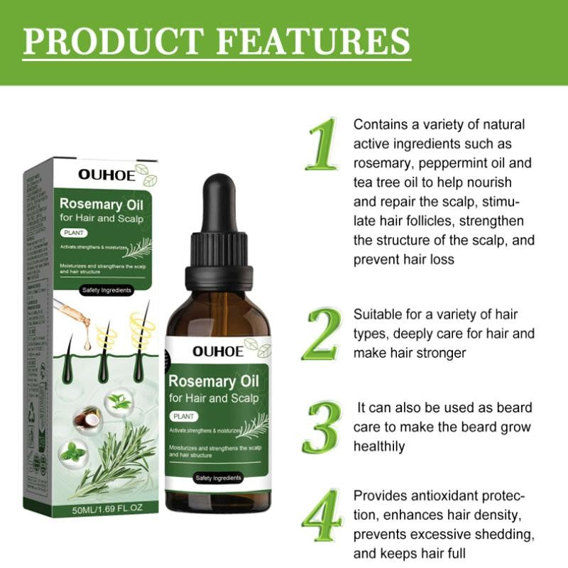 Hair Growth Oil for Hair Loss & Regrowth - Nourishing Rosemary Treatment 50ml