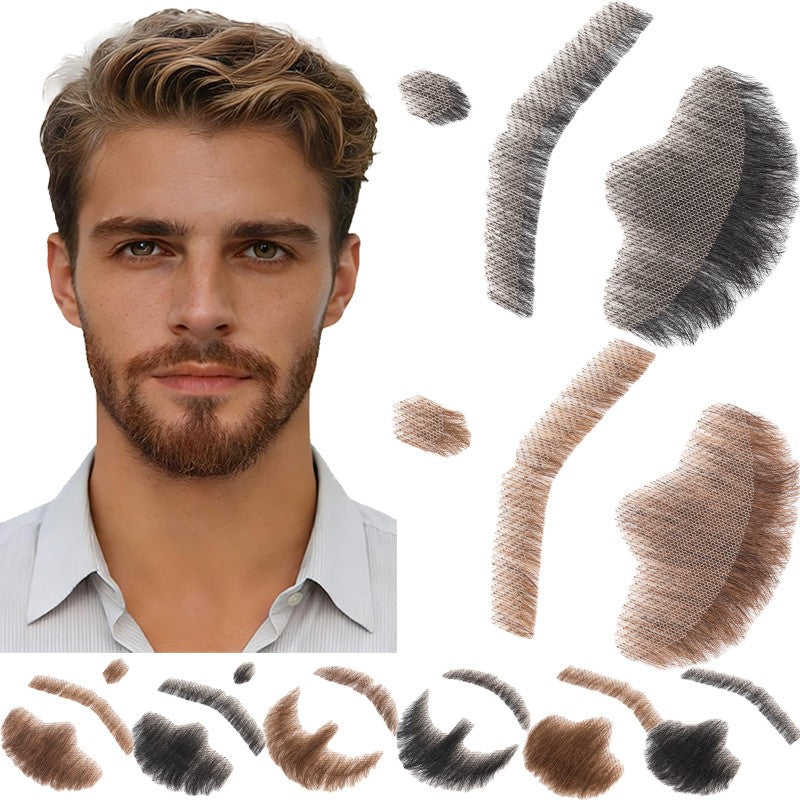 Realistic Fake Goatee Beard for Men - Human Hair Costume Facial Hair