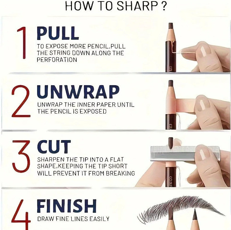 Eyebrow Pencil Natural Smudge Proof No Sharpening Brow Pen - Multiple Colors