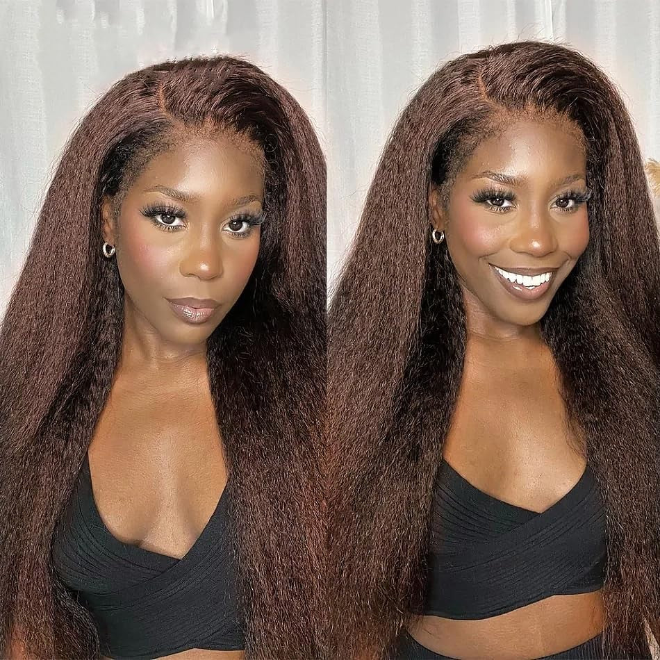 Raivide 24/26/28 Inch Color Bundle Human Hair - Kinky Straight Brown