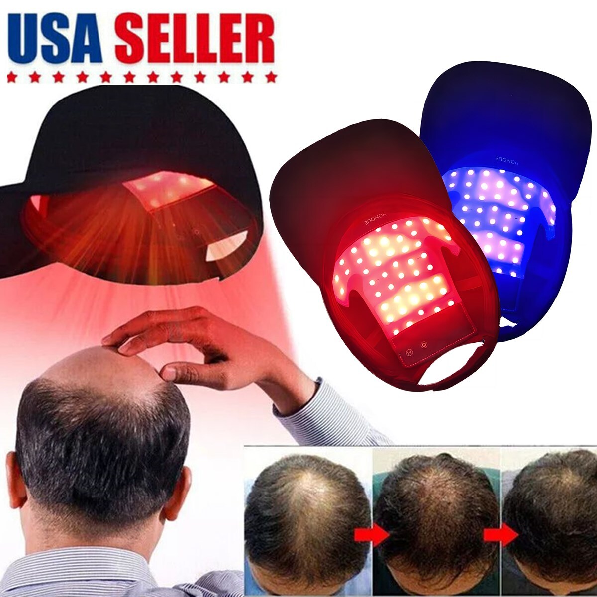 Red Light Therapy Hat for Hair Growth 650nm & 850nm Hair Loss Treatment Cap