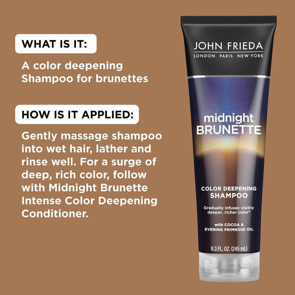 John Frieda Deepening Shampoo for Brunettes 8.3 Fl Oz | Natural & Color-Treated Hair