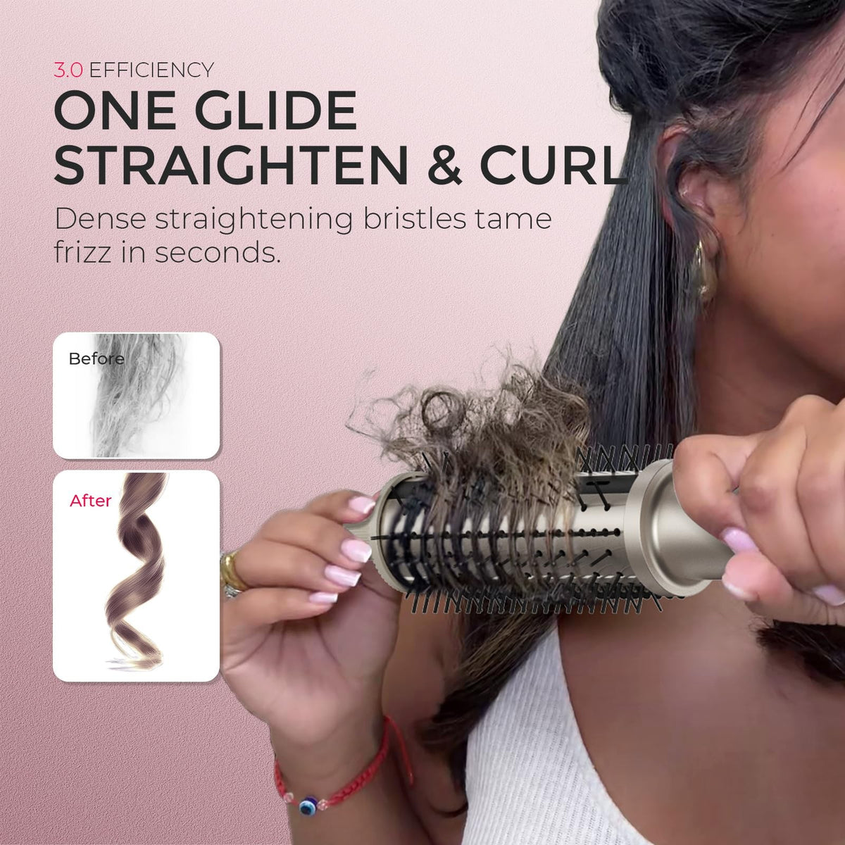1.5 Inch Heated Round Hair Volumizer Brush with LCD Display