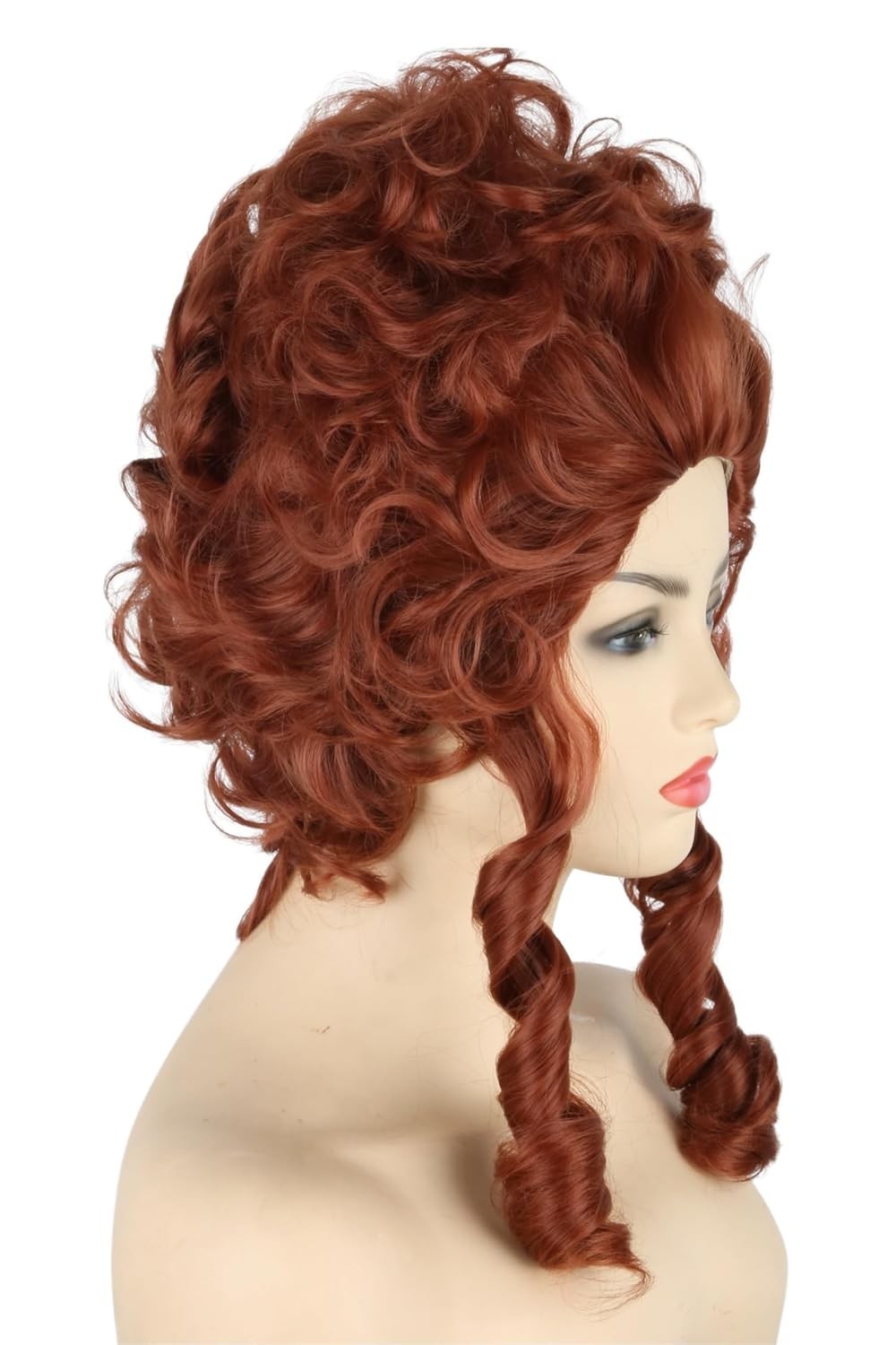 Women Beehive Wig Wine Red Long Wavy Vintage Costume Cosplay Halloween
