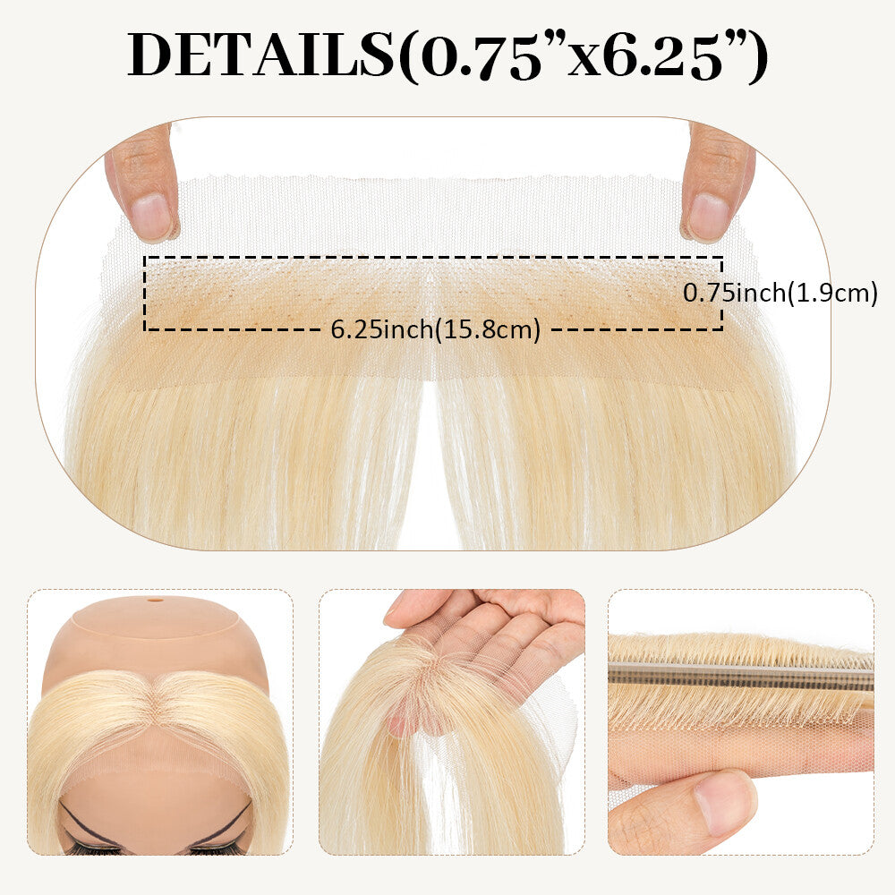 Full Lace Hair Topper with Frontal Human Hair Patches for Hairline Cover - Remy Human Hair