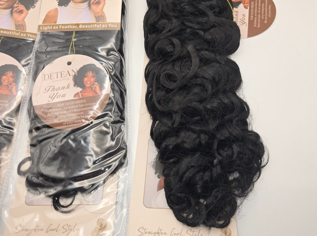 10-Inch Crochet Hair Extensions - 3 Packs of 40 Strands, Natural Curl Texture