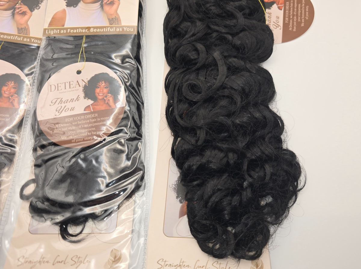 10-Inch Crochet Hair Extensions - 3 Packs of 40 Strands, Natural Curl Texture